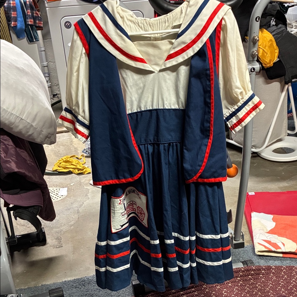 Jeri bee vintage 3-piece square dancing dress- Blue and White